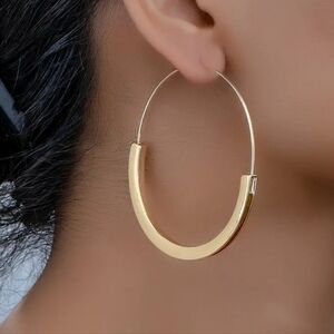 Macy's 18 Kt gold plated hoop earrings